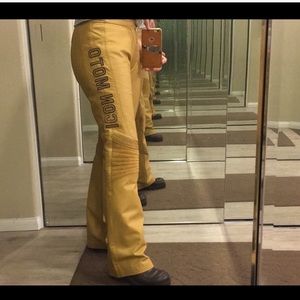 Gold Icon Moto Bombshell Leather Motorcycle Pants